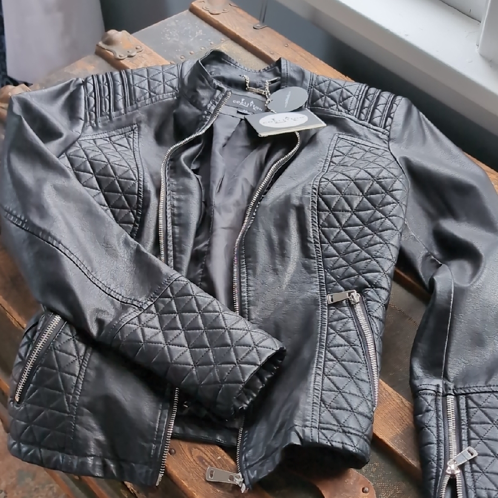 Black Quilted Leather Jacket